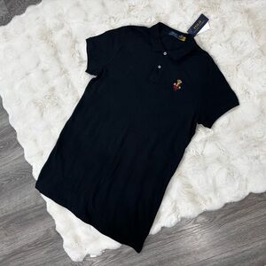 Ralph Lauren Polo dress with contrast Bear Embroidery in black -XL NWT